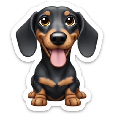 black and grey hair dachshund sticker