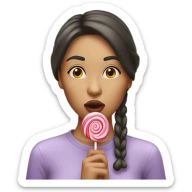 Woman sucking lollipop sticker