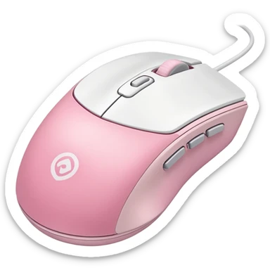 pink white  soft classic gaming mouse for macbook sticker