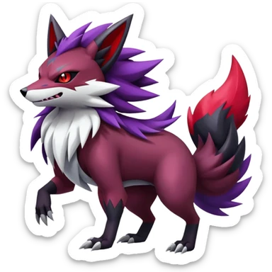 Shiny Dark Zigzagoon-Zoroark-Zangoose-Hybrid (Full body) sticker