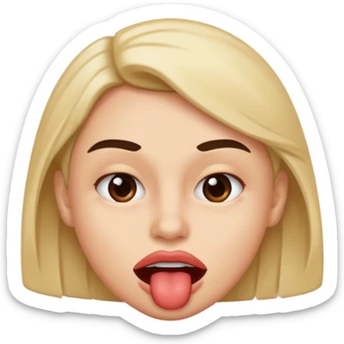 Biting lip one eyebrow raised sticker