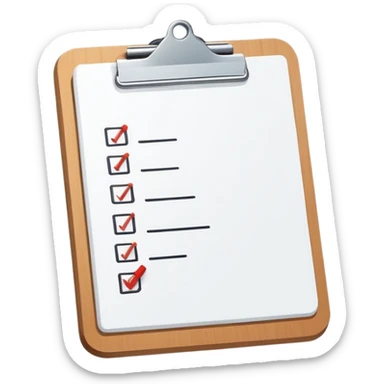 minimalist clipboard with a single checkmark sticker