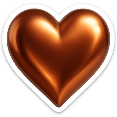 heart with a metallic copper finish sticker