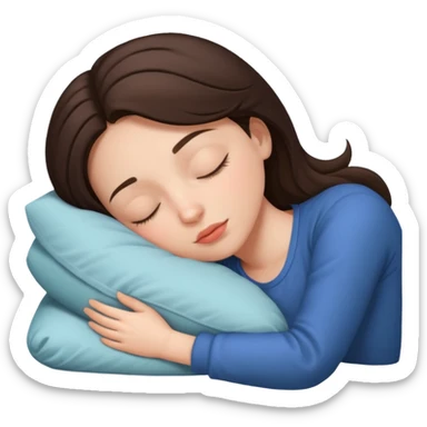 Brunette girl sleeping sticker