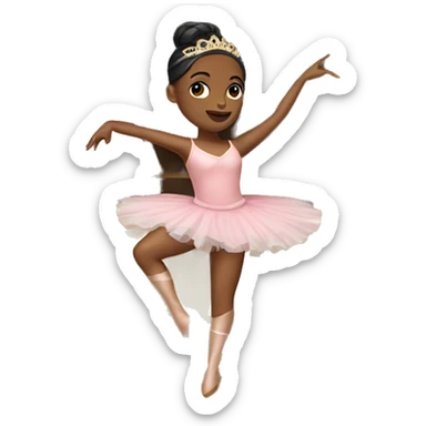  brown skin ballerina in a music box sticker