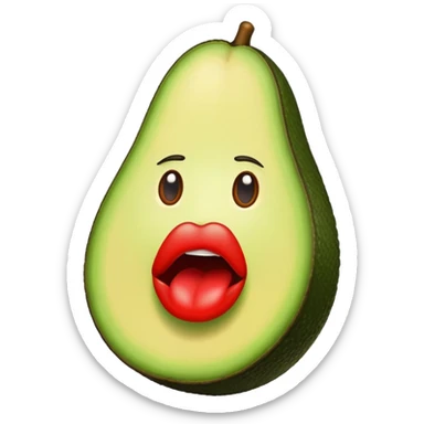 Aguacate con labios grandes sticker