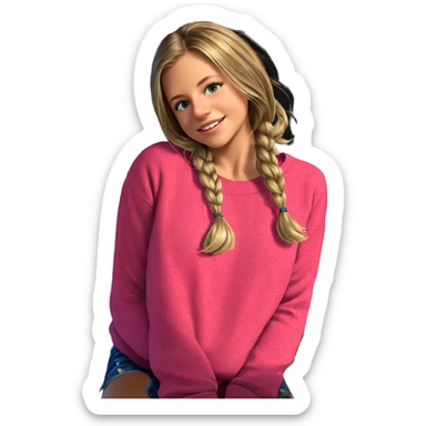 cheerful girl by the window sticker