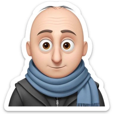 Gru from Despicable Me with his long nose and scarf sticker