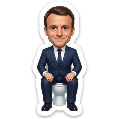 Macron sur des toilette sticker