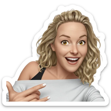 blonde girl with joyful smile sticker