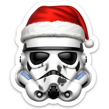 storm trooper helmet santa sticker