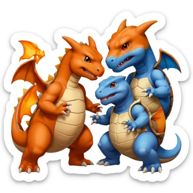 give me different pokeman helpging each other sticker