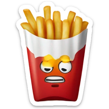 French fry with ketchup packet sticker