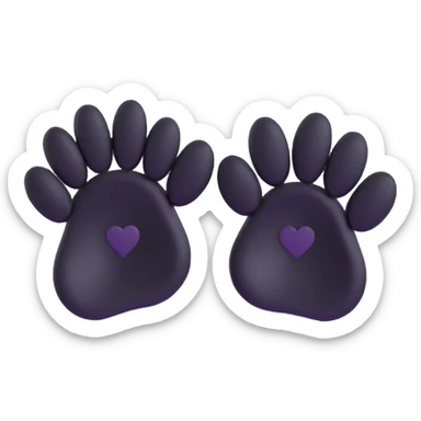 two black puppy paws with a black heart around them sticker