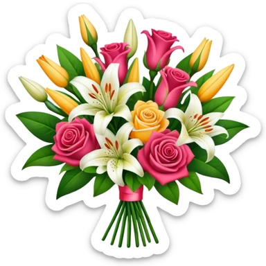 Flower bouquet with roses and lillies sticker