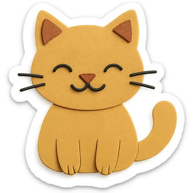icon of a cat in paper craft style sticker