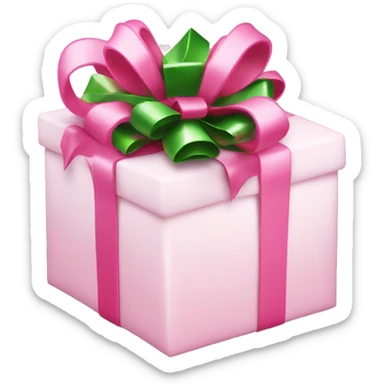 Pink and white Christmas present  sticker