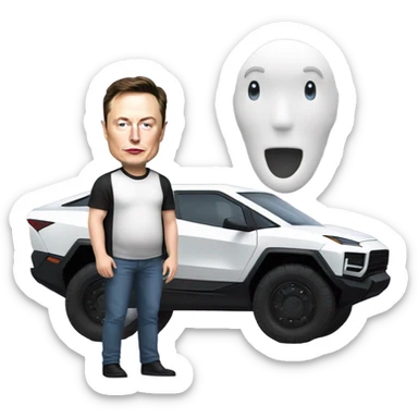 pregnant elon musk cybertruck sticker