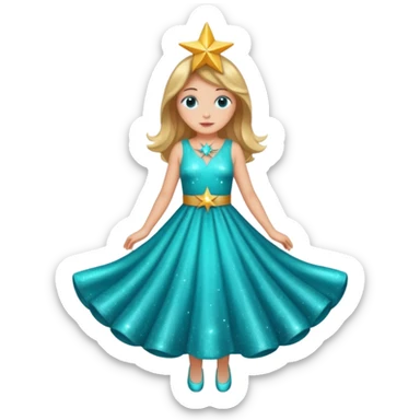 star wearing a turquoise dress sticker