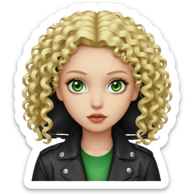Bad Girl blonde curly Hair 
Green eyes sticker