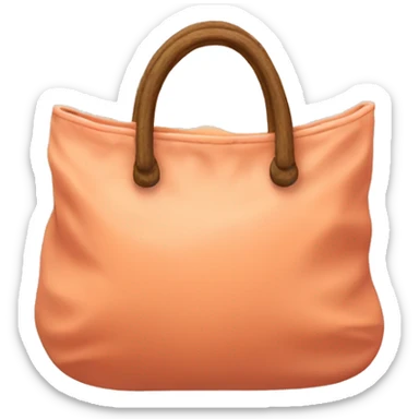 peach colored bag that looks with 2 round things in it and the bag is hairy sticker