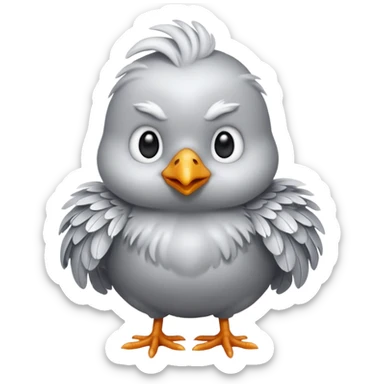 silver little chicken sticker