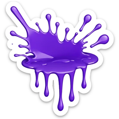 paint splatter, spilled paint, purple color. sticker