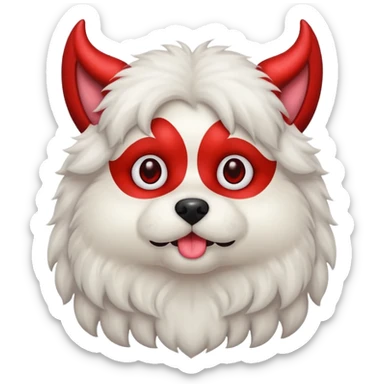 devil cute fluffy dog sticker