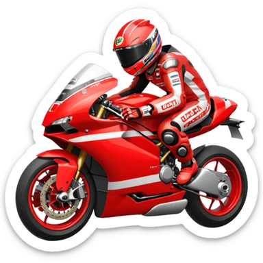 Un emoji de moto gp dé Ducati sticker