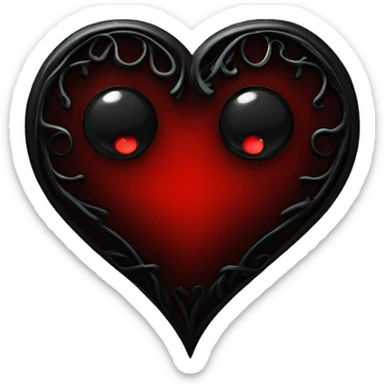 heart in gothic red black  sticker