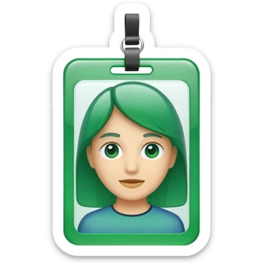 green colored photo ID sticker