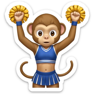 cheerleading monkey sticker