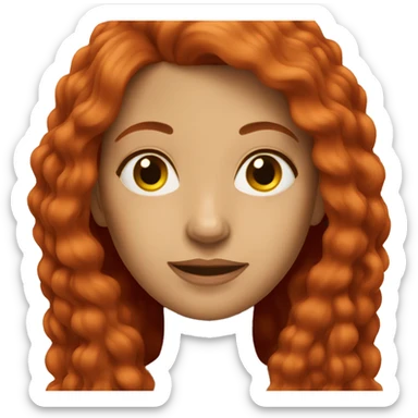 lady with long red hair sticker