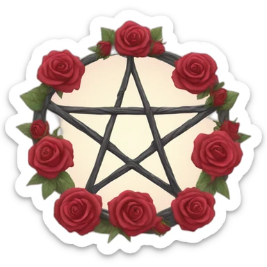 pentagram with roses sticker