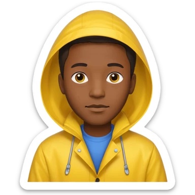 Raincoat Pedestrian black man sticker