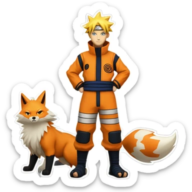 Naruto with kurama sticker
