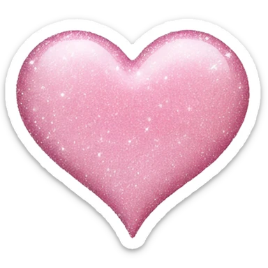 baby pink glitter heart sticker