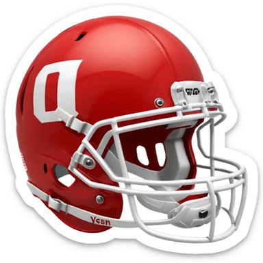 college football player helmets red  sticker