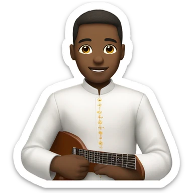 white choirboy in church with electric guitar in hand sticker