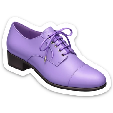 A 3D cartoon lavender-purple Formal shoes with soft texture, lace-up detail, and smooth reflections, isolated on plain background, Memoji-style. sticker
