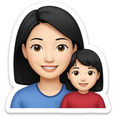 asian mother face only sticker