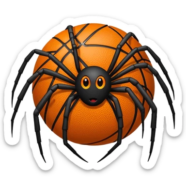 A spider with a basketball in the background  sticker