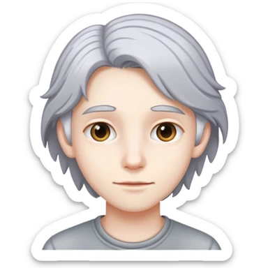 Teenager with gray hair  sticker