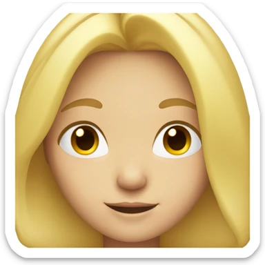 smiling girl with blonde hair with closed eyes sticker