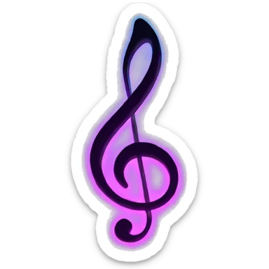 Neon music notes sticker