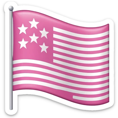 pink american flag without flagpole, pink and white stripes and dark pink background with white stars sticker