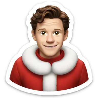 tom holland as santa claus sticker