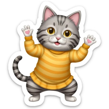 A cat doing the ay mi gatito dance(👊😺👊)  sticker