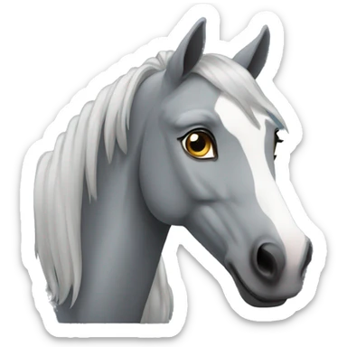 gray horse  sticker
