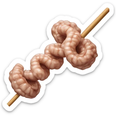 A skewer of lamb intestines like turkish kokorec sticker
